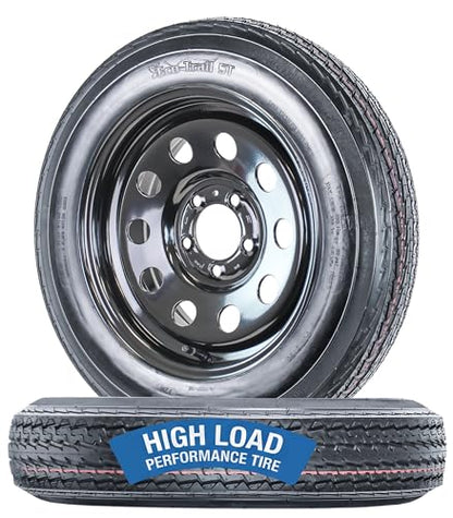 eCustomrim 2-Pack Trailer Tire Rim Assembly 4.80-12 480-12 LRC 5 Lug Black