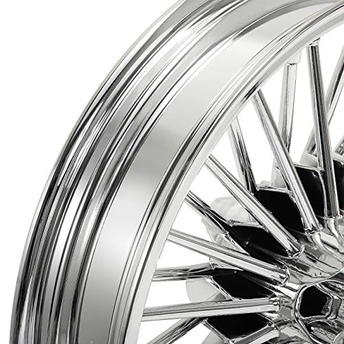 TOFR 18x3.5 16x5.5 Chrome Fat Spoke Wheels For Harley Softail Chopper 06-17 - color: Chrome, size: Front：18x3.5 Rear：16x5.5