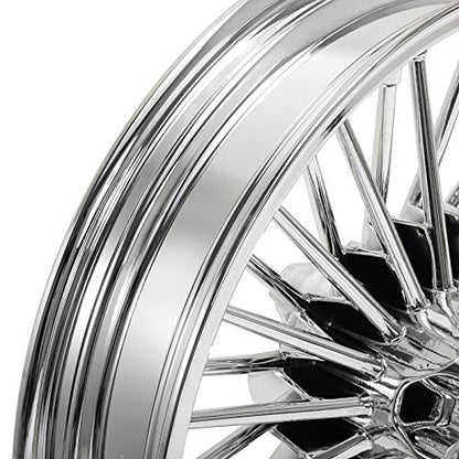 TOFR 18x3.5 16x5.5 Chrome Fat Spoke Wheels For Harley Softail Chopper 06-17 - color: Chrome, size: Front：18x3.5 Rear：16x5.5
