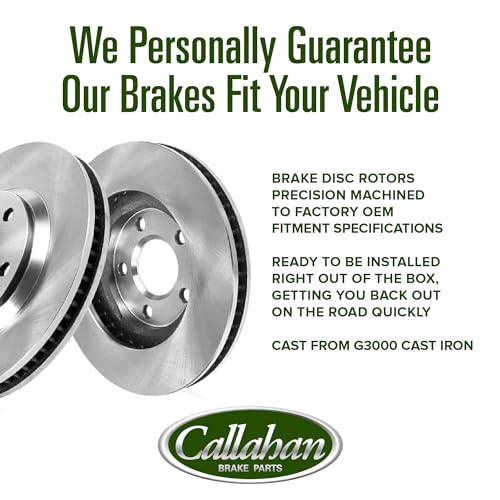 Callahan Brake Parts Front and Rear Brake Kit For Hyundai Sonata 2009-2010 [Model Specific] Replacement Brake Rotors with Ceramic Brake Pads