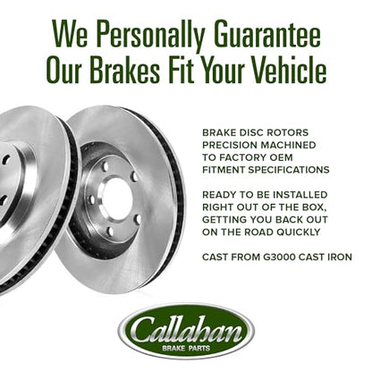 Callahan Brake Parts Front and Rear Brake Kit For Mitsubishi Lancer 2008-2017 [Model Specific] Replacement Brake Rotors with Ceramic Brake Pads