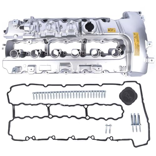 Upgraded Aluminum Engine Valve Cover With Oil Cap 264-936 Replacement for BMW N54 135i 335i 535i 740i 740Li M2 M235i M240i X6 Z4 L6 3.0L - 11127565284 11127565286 - size: 11127565284