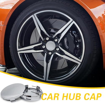 4 Pack Car Wheel Center Hub Caps, ABS Rust-Proof Center Caps for Rims, Vehicle Rim Hub Caps Accessories, 2.36" OD 2.2" ID Tight Fitting Snap-on Wheel Hub Modified Dustproof Cover (Silver) - color: Silver