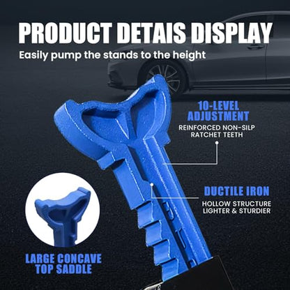 ANTPOWER Car Jack Stands 3 Ton (6,600 lbs) with Double Locking Heavy Duty 11.2"-16.8" Adjustable for Lifting SUV, Pickup Truck Garage 6000 lbs Capacity 1 Pair - style: double locking