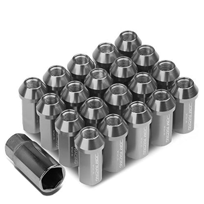 DNA MOTORING LN-ZTL-9019-15-GM 20Pcs M12 x 1.5 Close End Wheel Lug Nuts w/Deep Drive Extension Adapter, 25mm OD/50mm H, Gun Metal - color: Gun Metal, size: M12 x 1.5