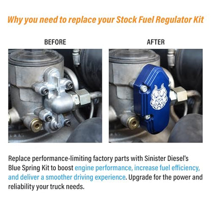 Sinister Diesel Blue Spring Kit with Billet Spring Housing - Fuel Regulator Kit - 2003-2007 Ford Blue Spring Kit 6.0 Powerstroke – Fast Install – Replace OE # 3C3Z-9T517-AG 3C3Z9T517AG