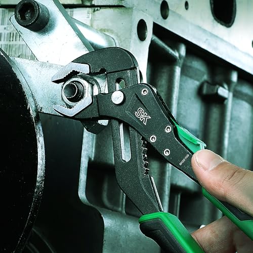 SK 8'' Quick Adjust Water Pump Pliers, SureGrip V-Jaw Groove Joint Pliers - size: 8" Quick Adjust Groove Joint Pliers