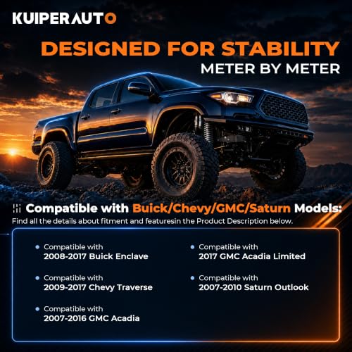 KUIPERAUTO 2PCS Rear Left and Right Struts Shocks Assembly Compatible for 08-12 Buick Enclave / 09-17 Chevy Traverse / 07-11 GMC Acadia / 07-09 Saturn Outlook 349125 37315 - size: 2x Rear Struts, style: 2008-2012