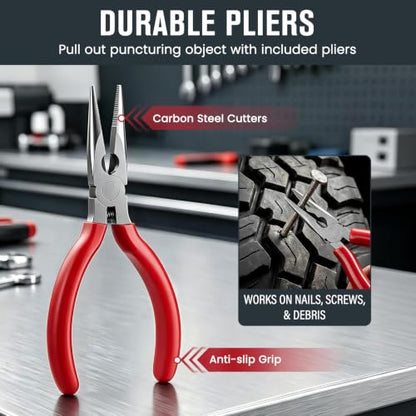 ORCISH Heavy Duty 70pcs Tire Repair Kit, Tubeless Tire Plug Kit for Flats - size: 70 Piece Set