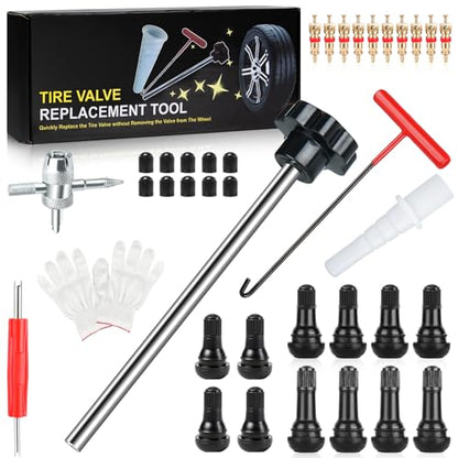Lettry 38Pcs Tire Valve Stem Core Tool Kit for Car Truck ATV Lawn Mower