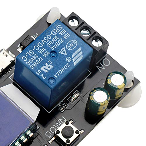 DROK Time Delay Relay, DC 5V/12V/24V Timer Relay Delay-Off Cycle 0.01s-9999mins Adjustable Trigger with LCD Display Support Micro USB 5V Input - color: Black, size: 1pcs