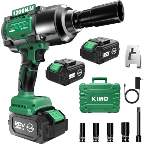 KIMO Cordless Impact Wrench 1/2 Inch, High Torque Impact Driver for Truck - color: Light Green