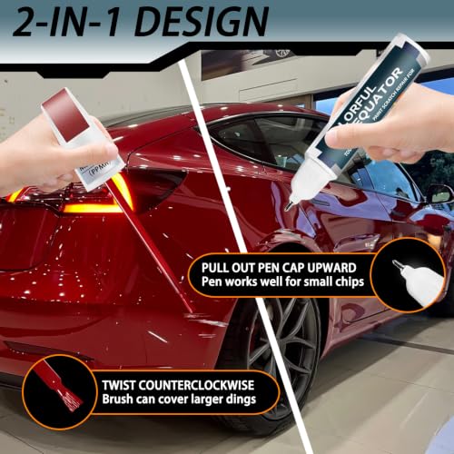 (Red Multi-Coat PPMR) Touch up Paint for Tesla Model Y/3/X/S - color: Car Touch up Paint(Red Multi-Coat(PPMR)) Compatible with Tesla Model Y/3/X/S