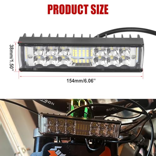 Headlight Light Bar LED for Sur-Ron Surron Light Bee S X Segway X160 X260 for 7/8" Handlebars Motorcycle Electric Dirt Bike Plug and Play Farther and Wider View