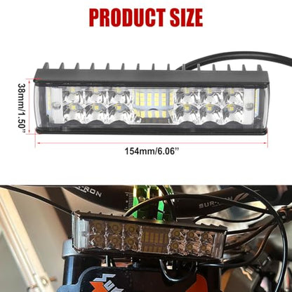 Headlight Light Bar LED for Sur-Ron Surron Light Bee S X Segway X160 X260 for 7/8" Handlebars Motorcycle Electric Dirt Bike Plug and Play Farther and Wider View