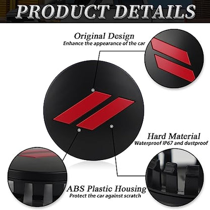 4pcs 63mm 2.5 inches Slash Wheel Center Cap Covers Fit for Dodge Charger Durango Dart 2015-2020 Jeep/Chrysler - color: Black-Red