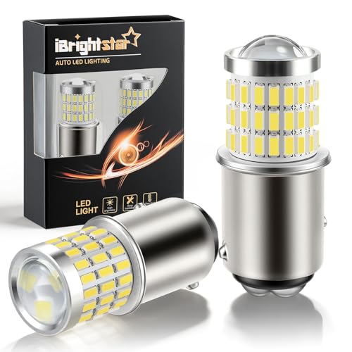 iBrightstar 1157 LED Bulb White, BAY15D 2057 2357 7528 LED Daytime Running Lights Bulbs Super Bright for Back Up Reverse Lights Brake Tail Lights Turn Signal Lights, 2 Pack - color: White, size: 1157