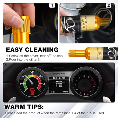 2PCS Catalytic Converter Cleaner Kit,Auto Parts Engine Cleaner,Fuel System Cleaner Pipe Carbon Removal Cleaner Treatment for Gas and Diesel Car