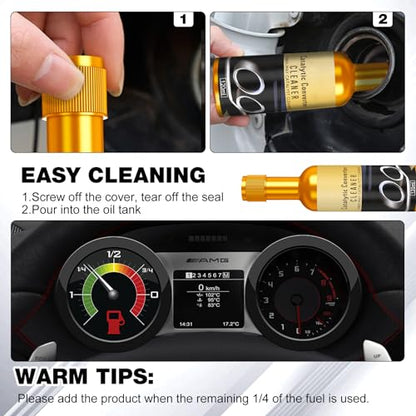 2PCS Catalytic Converter Cleaner Kit,Auto Parts Engine Cleaner,Fuel System Cleaner Pipe Carbon Removal Cleaner Treatment for Gas and Diesel Car