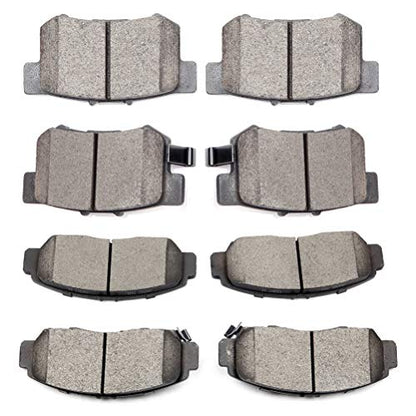 Ceramic Brake Pads Kits SCITOO Fit For Honda For Accord 3.0L 2003-2007 - size: Front D787 & Rear D537