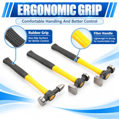 HFS(R) 7-Piece Auto Body Hammer and Dolly Set for Dent and Fender Repair