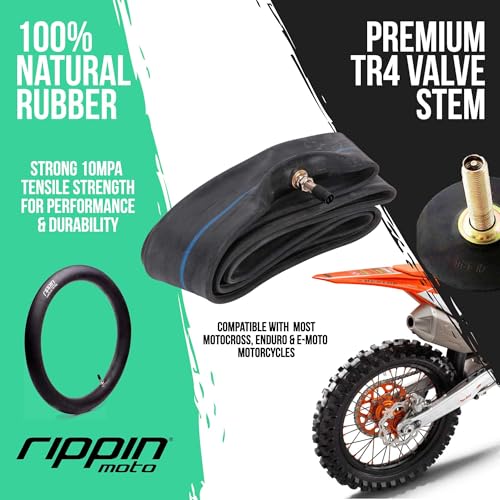 Rippin Moto 80/90-18 (3.00/3.25-18) Motorcycle Inner Tube, 2mm, TR4 Valve