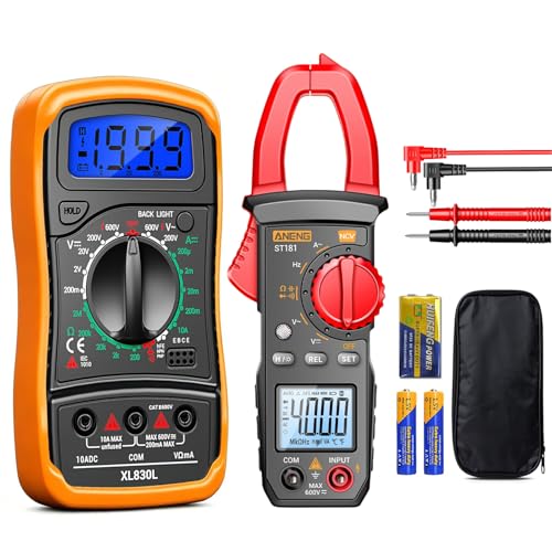Multimeter with Clamp Meter,4000 Count Amp Meter & 2000 Count Multi Tester