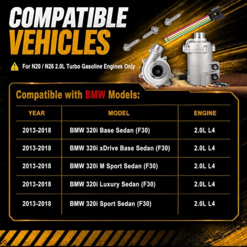 Electric Engine Water Pump Compatible with BMW 320i F30 2013-2018 2.0L L4