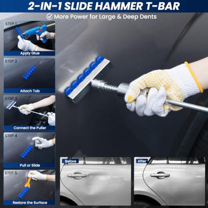 Car Dent Puller Kit 158PCS, Paintless Dent Repair Kit for Car