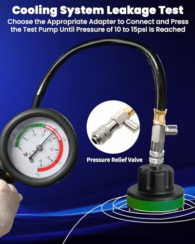 ATPEAM 34pcs Universal Radiator Pressure Tester Kit with Vacuum Refill Tool - size: 34pcs