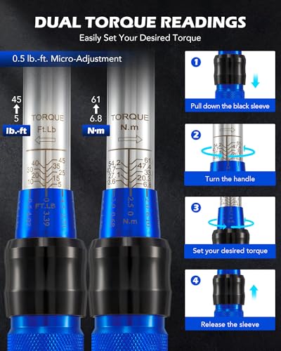 OMT 14pc Spark Plug Socket Set, 3/8" Drive 5-45 Ft.Lb Torque Wrench - size: 14pc Advanced Set