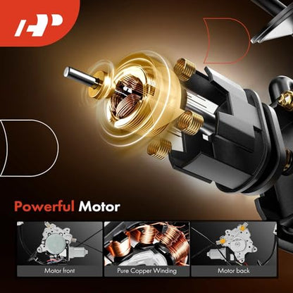 A-Premium Front Driver and Passenger Side Power Window Regulator with Motor - style: Front Driver+Passenger (LH+RH)