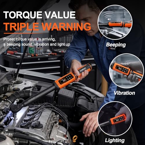 Digital Torque Wrench 1/2 Drive,Preset Value(3.76-250.8Ft.lbs./5.1-340Nm) - color: Black, size: 1/2-inch(3.76-250.8 Ft.lbs./5.1-340Nm)
