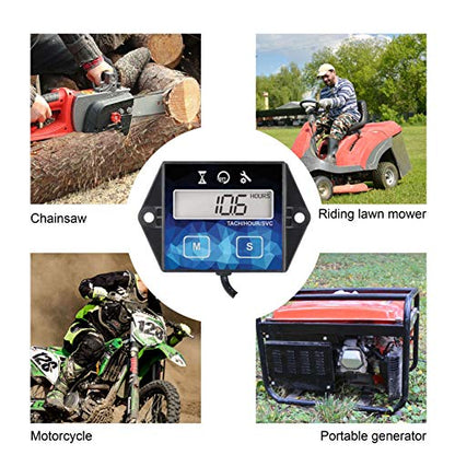 Runleader RL-HM011F Digital Hour Meter, Small Engine Tachometer