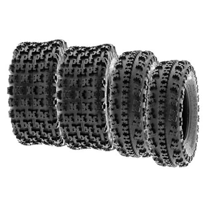 SunF ATV Tires 19x7-8 18x10.5-8 Sport Race Knobby 6 PR A027 - BUNDLE - size: 19x7-8 & 18x10.5-8