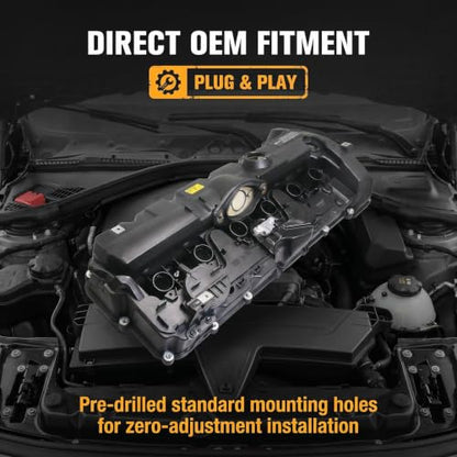 Replace 11127552281 Engine Valve Cover - Compatible with BMW Vehicles - 2.5L, 3.0L - 125i, 128i, 130i, 323i, 328i, 525i, 528i, 530i, X3, X5, Z4 - E60 E70 E82 E83 E84 E89 E90 E92