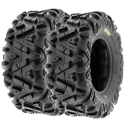 SunF ATV Tires 24x8-12 Front & 25x11-10 Rear UTV All Terrain Tires, 6 PR, Tubeless A033, Set of 4 - size: 24x8-12 & 25x11-10