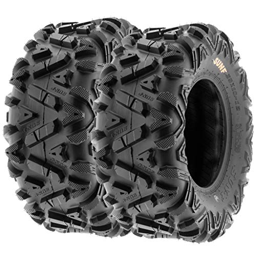 Set of 4 SunF Power.I ATV UTV all-terrain Tires 25x8-12 Front & 25x10-12 Rear, 6 PR, Tubeless A033 - size: 25x8-12 & 25x10-12