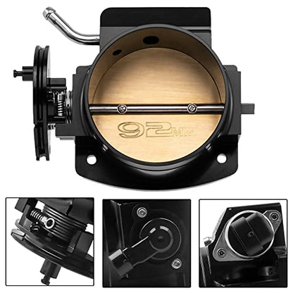 92mm Throttle Body for LS1 LS2 LS6 LS3 LS LS7 SX LS Throttle Body with TPS Throttle Position Sensors IAC Aluminum Black - size: 92MM Black with TPS IAC
