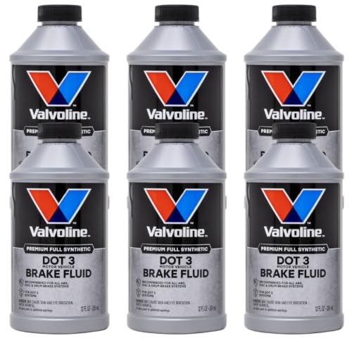 Valvoline DOT 3 Synthetic Brake Fluid, 12 oz, 6-Pack - size: 12 fl oz (Pack of 6)