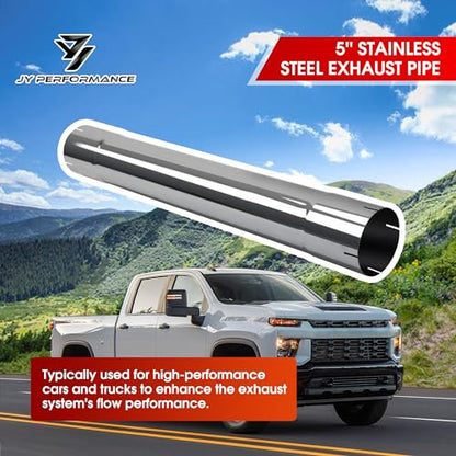 5" Muffler Replacement Pipe, 5 Inch Exhaust Pipe, 30" Length - size: 5''