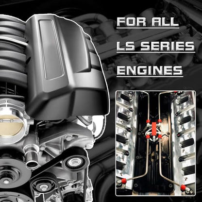 LS Coolant Crossover Steam Vent Kit 6.0 5.3 LS Steam 4 Port Line Kit - color: Red