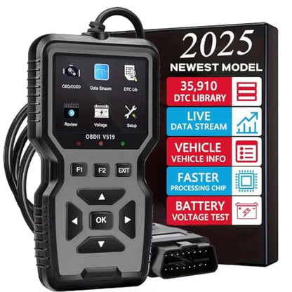 OBD2 Scanner Diagnostic Tool - Check Engine Light Code Reader, Reset Function, Data Stream, I/M Readiness, Full Features, Modes 6 & 8, for All 1996+ Vehicles - color: Gray