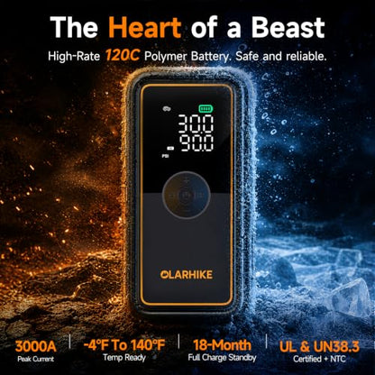 OlarHike 3000A Portable Heavy Duty Jump Starter with Air Compressor