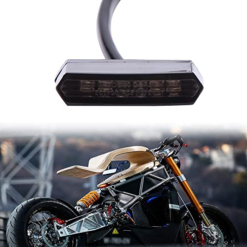 DREAMIZER Motorcycle Mini Tail Light LED Blinker License Plate Light Auxiliary Indicator Light Black for Electric Bike Bobber Roller Quad and ATV - size: Polygon