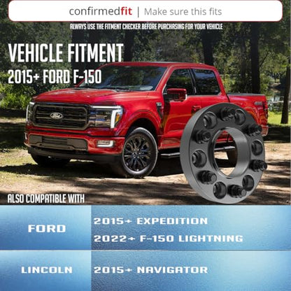 Wheel Accessories Parts 4 Pcs Hub Centric Wheel Spacers 6 on 135mm 6x135mm 1.50 Inch Thick 87.1mm Hub M14x1.5 14x1.5 Thread Stud Fits Ford F150 ｜ Expedition ｜ Lincoln Navigator - size: 1.50" Thick - 4 Pack, style: 2015+ F150 Expedition