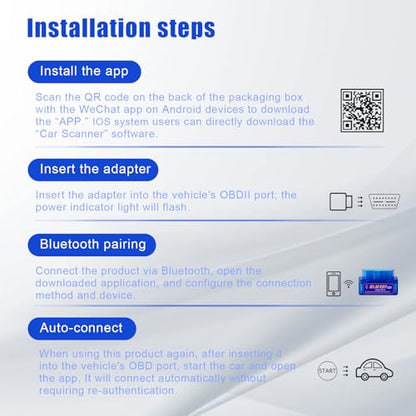 OBD2 Scanner Bluetooth, ELM327 Bluetooth OBD2 Scanner Code Reader