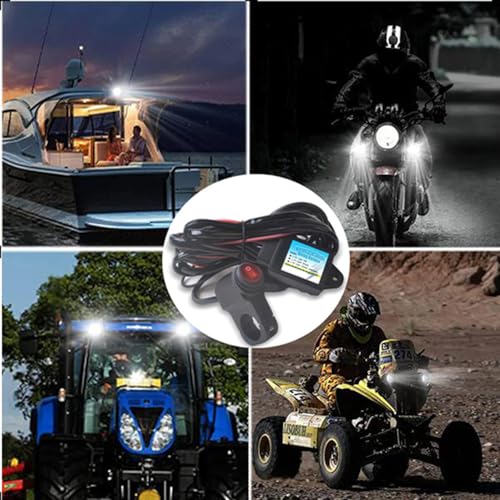 Wiring Harness Switch Kit for Motorcycle LED Light,with 3 Models:Always On/Strobe/Left and Right Flashing,by Upgrade IC Intelligent Control Motorcycle Driving Lights Switch