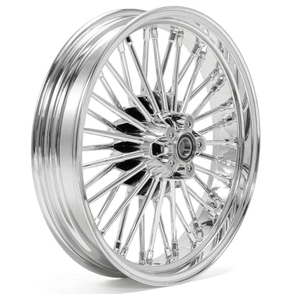 TOFR 18x3.5 18x3.5 Chrome Fat Spoke Wheels For Harley Softail Chopper 00-22 - color: Chrome, size: Front:18x3.5 Rear:18x3.5