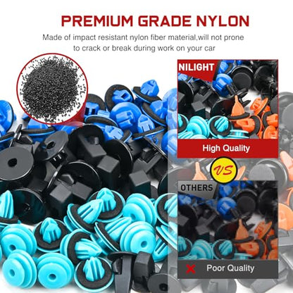 Nilight 181PCS Car Bumper Retainer Clips with Fastener Remover for Lexus Toyota 4Runner Tacoma RAV4 Scion 75495-35010 75397-35010 90189-06065 90189-06013 90189-06028 90467-07201，2 Years Warranty - color: 180Pcs+1tool
